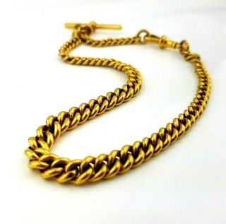 Antique Rolled Gold ' SP&S ' Graduated Albert Watch Chain 6