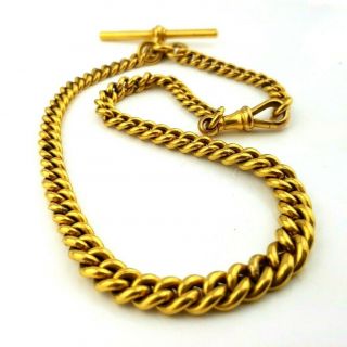 Antique Rolled Gold ' SP&S ' Graduated Albert Watch Chain 7