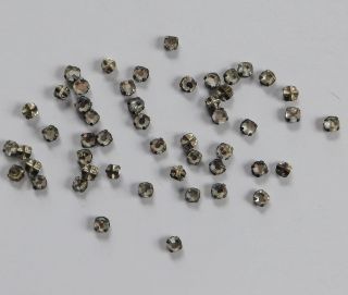 50 Vintage 3 Mm Flat Back Sew On Glass Rhinestones Beads Buttons Dolls A132