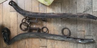 Antique Yoke Harness Wood Metal Rings Ox Oxen Wagon Hitch Primitive