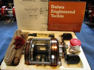 Vintage Daiwa Millionaire 5hs Reel In Hard Case With Accessories,  Unfished