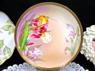 Coronet Limoges France Plate Artist Signed Duval Orchid Floral Pattern