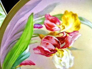 CORONET Limoges France plate artist signed DUVAL Orchid floral pattern 2