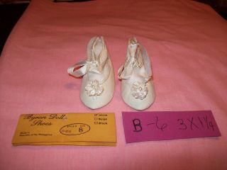 Off White Vintage Leather? Shoes For Composition/bisque Dolls B - 6
