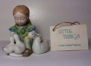 Vintage 1979 Holly Hobbie - Little Things - Young Girl Feeding Ducks - Tags