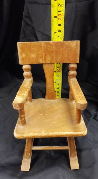 Vintage Strombecker Wooden Doll Rocking Chair 7” X 4” X 6” Estate Find