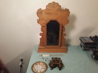 Antique Gilbert Navy 25 Oak Kitchen Clock For Repair Restoration Parts