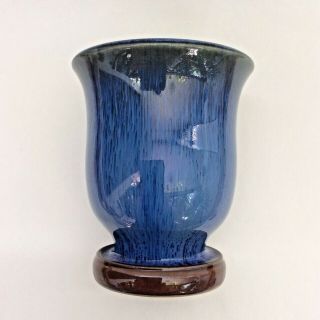 Bourne Denby Danesby - Ware Vase England Cobalt Blue Drip Glaze Stoneware 1920s