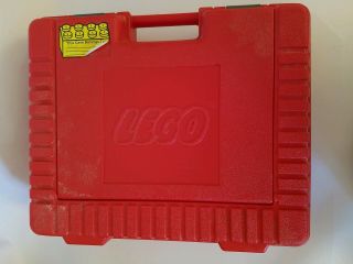 Vintage Lego Large Storage Container.  15x12x 3.  5 " Mid Top Flip Lid Red 1985