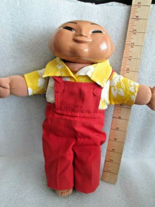 TARO PATCH VINTAGE ORIENTAL BOY DOLL.  PRE OWNED AND ADORABLE 3