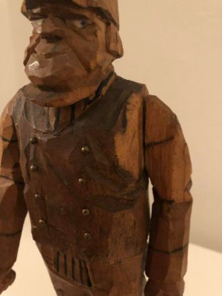 Swedish Hand Crafted Wooden Allmoge Figurine Or Doll From The 40s - Old Man