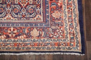 Vintage All - Over Floral Sarouk Oriental Area Rug Wool 6x10 Carpet Navy Blue