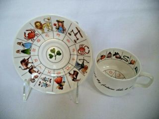 1985 Fortune Telling Horoscope Royal Kendall Fine Bone China Tea Cup & Saucer