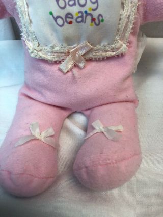 Vintage Baby Beans Doll Pink White Bib 11 