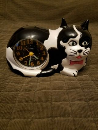 Vintage Jinmei Cat Clock