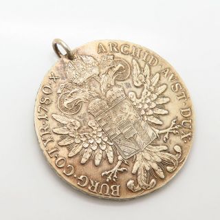 850 Silver Antique Georgian Austria Maria Theresa Thaler Coin Pendant 4