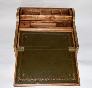 Large 19th Century Chinese Tambour Campaign Lap Desk Writing Slope