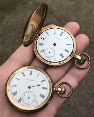 Two Gents Old Antique Pocket Watches,  Spares Or Restoration Only,  Circa 1900s.