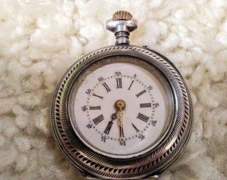 Antique Remontoir Cylindre Swiss Open Face Silver Pocket Watch