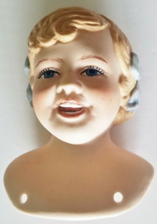 Vintage Beulah Markus 1978 " Anna " Porcelain Doll Head 4 Inches Tall Looks