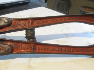 Vintage H.  K.  Porter Bolt Cutters 18 " No.  0 Boston Usa Antique Easy Hkp