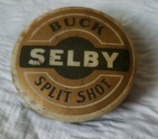 Vintage Selby Round Buck Split Shot Tin With Split Shots