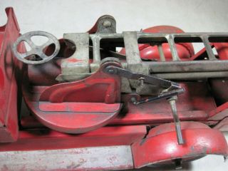 Antique Buddy L Aerial Extension Ladder Fire Truck 205 Large USA Pressed Steel 3