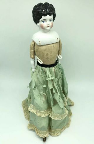 Antique China Porcelain German Head Doll.  Vintage Porcelain Doll Hand Painted