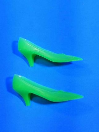 RARE Barbie / Francie Doll Green Cut Out Heels Vintage 1960 ' s 3