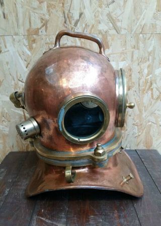 Vintage Maritime Russian 3 Bolt Deep Sea Diving Helmet Authentic 3