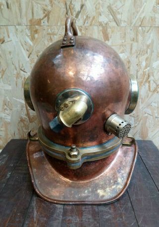 Vintage Maritime Russian 3 Bolt Deep Sea Diving Helmet Authentic 4
