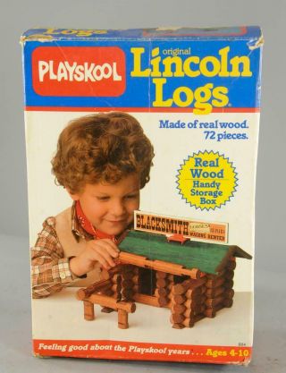 Playskool Lincoln Logs 884 Incomplete Set 1984 Usa