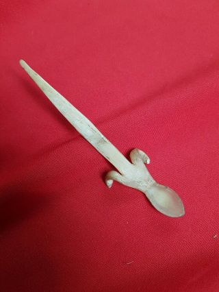 Antique South African Zulu Bone Snuff Spoon Rare Collectable