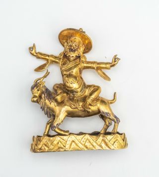19th Chinese Antique Sino - Tibetan Gilt Bronze Buddha Figure
