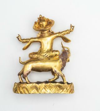 19th Chinese Antique Sino - Tibetan Gilt Bronze Buddha Figure 2
