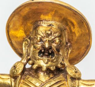 19th Chinese Antique Sino - Tibetan Gilt Bronze Buddha Figure 4