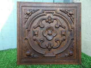 19thc Wooden Oak Carved Panel With Intricate Relief Carvings C1890s