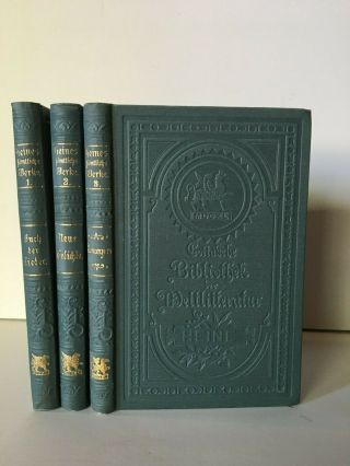 Heinrich Heine Samtliche Werke 3 Volume German Antique Rare 1800 