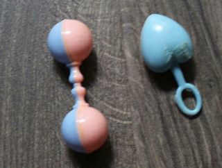 2 Vintage Baby Doll Rattles For 1960s Dolls Fits Tiny Tears Dy - Dee Betsy Wetsy