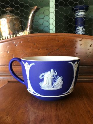 Antique Wedgwood Cobalt Blue Dip Jasperware Bute Coffee Cup C 1891,