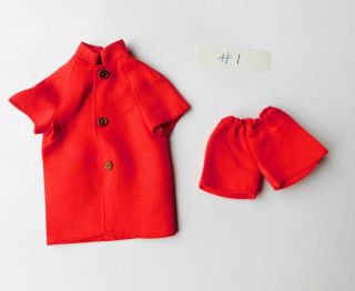 Vintage 1969 Talking Ken Doll Jacket Shorts Swimsuit Red Outfit 1
