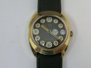 Vintage Timex Watch Fancy Dial Day/date 1960 