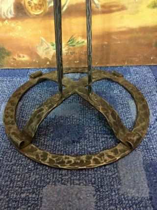 Mid century Arts and crafts wrought iron floor standing seven arm candelabra 4