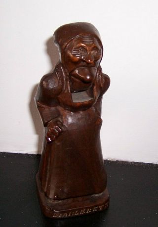 Antique Hand Carved Black Forest Old Woman Nutcrackers