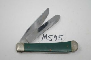 Case XX Green Trapper Pocket Knife Antique Hunter 6254 SS Bone USA John Deere 2