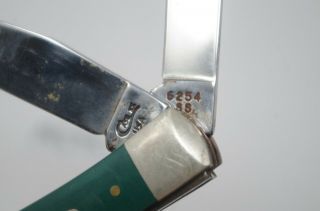 Case XX Green Trapper Pocket Knife Antique Hunter 6254 SS Bone USA John Deere 5