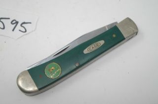 Case XX Green Trapper Pocket Knife Antique Hunter 6254 SS Bone USA John Deere 6