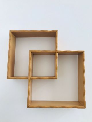 Vintage Small Mid Century Modern Wall Shelf Decor Geometric Wood Mcm 8” Squares