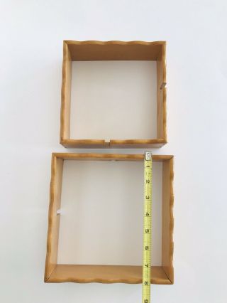 Vintage Small Mid Century Modern Wall Shelf Decor Geometric Wood MCM 8” Squares 3