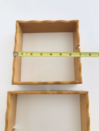 Vintage Small Mid Century Modern Wall Shelf Decor Geometric Wood MCM 8” Squares 4